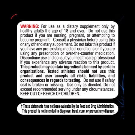 Activate Xtreme Testo Booster Driven Sports Warning