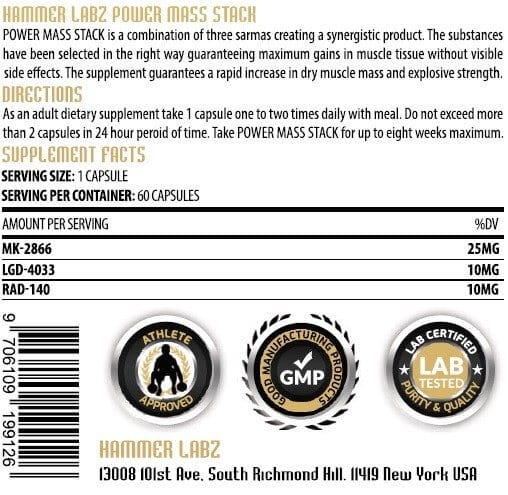 Hammer Labz Power Mass Stack Inhaltsstoffe