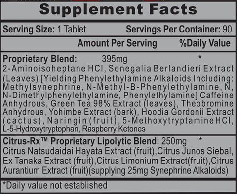 Hi-Tech Pharmaceuticals Lipodrene Xtreme Inhaltsstoffe Facts