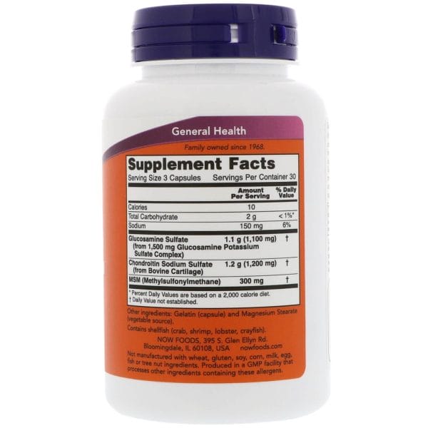 NOW Foods Glucosamine Chondroitin mit MSM Inhaltsstoffe