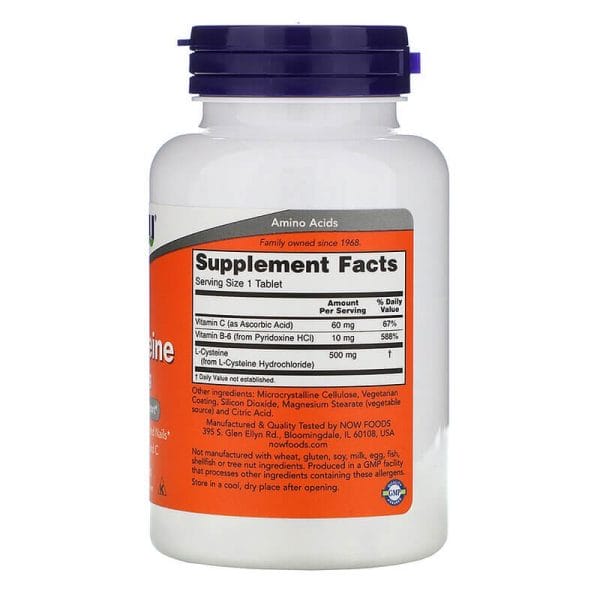 NOW-Foods-L-Cysteine-500-mg-Inhaltsstoffe NOW Foods L-Cysteine 500 mg Inhaltsstoffe