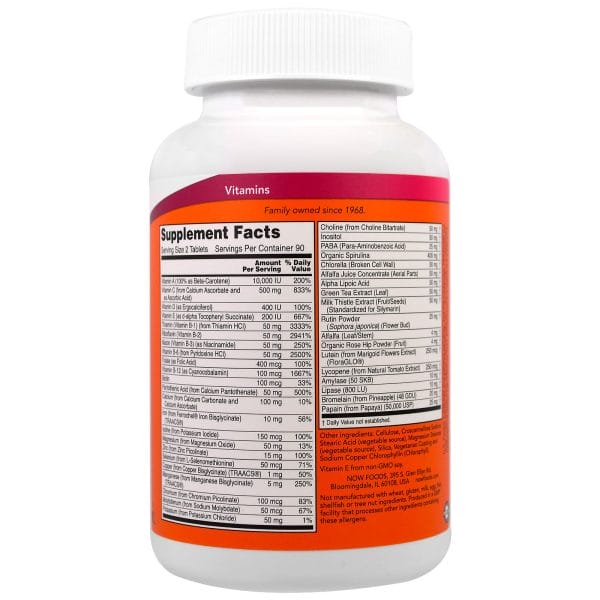 NOW Foods Special Two Multi-Vitamine Tabs Inhaltsstoffe