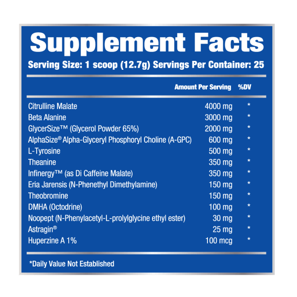 Phase One Nutrition Brain Blitz DMHA Inhaltsstoffe Facts