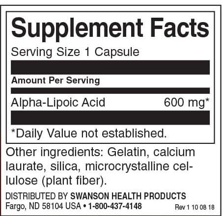 Swanson-Alpha-Lipoic-Acid-600-mg-Inhaltsstoffe-Facts Swanson Alpha Lipoic Acid 600 mg Inhaltsstoffe Facts