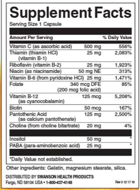 Swanson-Balance-B-50-Complex-Inhaltsstoffe-Facts Swanson Balance B-50 Complex Inhaltsstoffe Facts