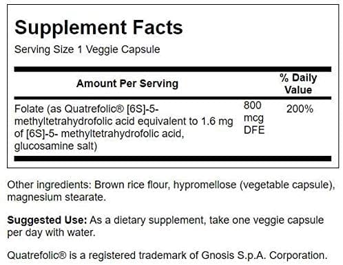 Swanson Folate 800 mcg Inhaltsstoffe