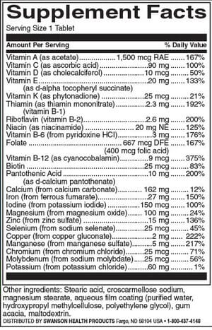 Swanson-Multi-with-Iron-Inhaltsstoffe-Facts Swanson Multi with Iron Inhaltsstoffe Facts