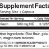 Swanson Niacin 100 mg Inhaltsstoffe Facts