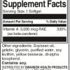 Swanson Premium Beta Carotene Vitamin A Inhaltsstoffe Facts