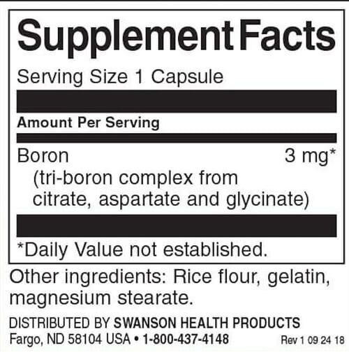 Swanson-Triple-Boron-Complex-3-mg-Inhaltsstoffe-Facts Swanson Triple Boron Complex 3 mg Inhaltsstoffe Facts