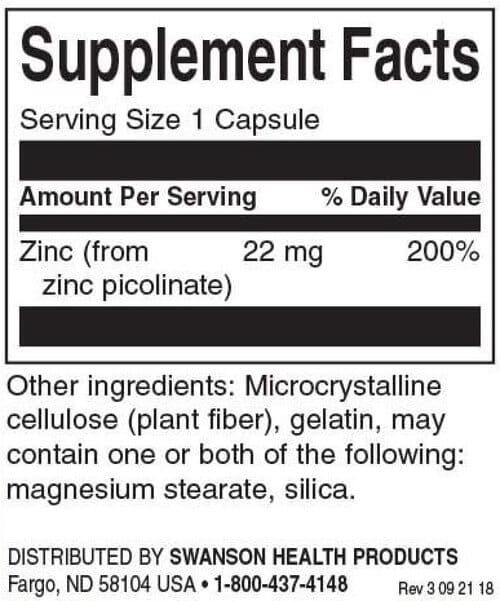 Swanson-Zinc-Picolinate-22-mg-Inhaltsstoffe-Facts Swanson Zinc Picolinate 22 mg Inhaltsstoffe Facts