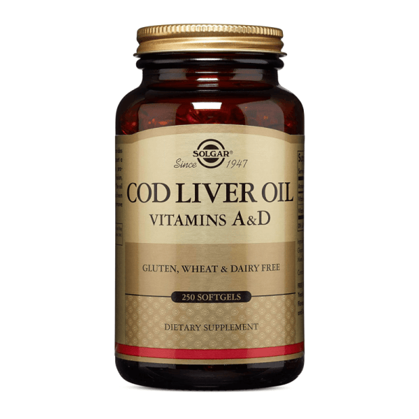 fatburner-guru-solgar-cod-liver-oil-vitamins-A-D-250softgels-front.png SOLGAR Cod Liver Oil Vitamins A&D