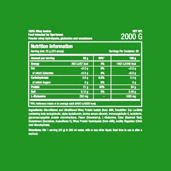 scitec-nutrition-100-whey-isolate-2000g-inhaltsstoffe Scitec Nutrition 100% Whey Isolate 2000g