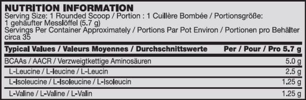BCAA-DNA-BSN-200g-Inhaltsstoffe-Facts BCAA DNA BSN 200g Inhaltsstoffe