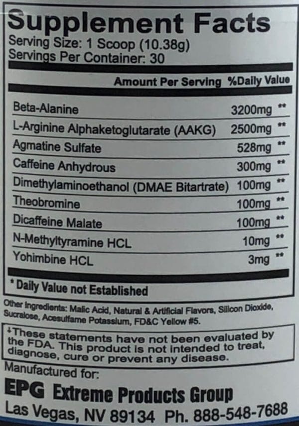 EPG Turnt UP PUMP US-Version Inhaltsstoffe