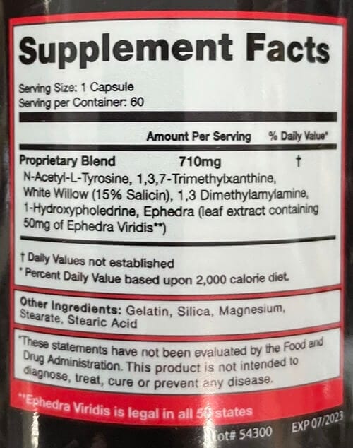 GoldStar Inhaltsstoffe DMAA