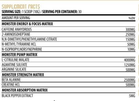 Hammer Labz Monster Strength Inhaltsstoffe