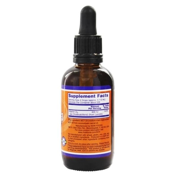 Now-Foods-Vitamin-D-3-Liquid-60ml-Inhaltsstoffe-Facts NOW Foods Vitamin D-3 Liquid Inhaltsstoffe