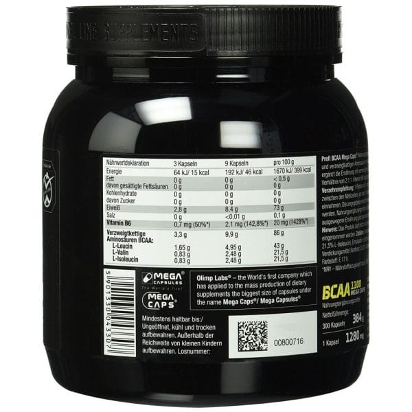 Olimp-BCAA-1100-Mega-Caps-Inhaltsstoffe-Facts Olimp BCAA 1100 Mega Caps Inhaltsstoffe