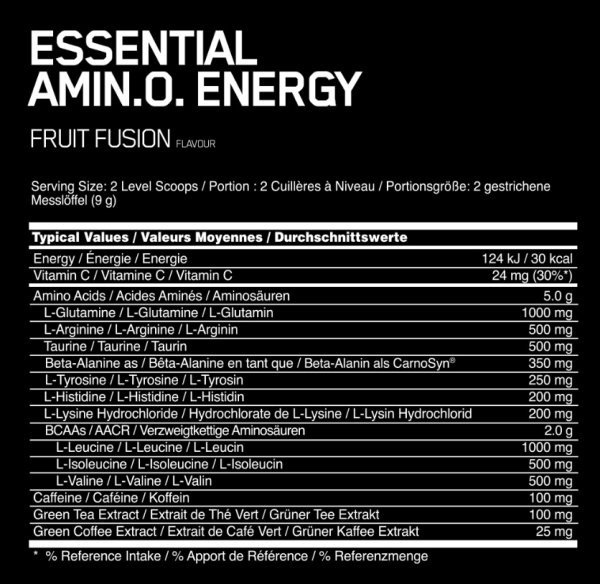 Optimum-Nutrition-Essential-Amino-Energy-Inhaltsstoffe-Facts Optimum Nutrition Essential Amino Energy