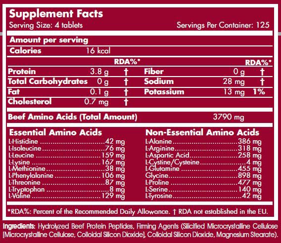Scitec-Nutrition-Beef-Aminos-500-Tabs-Inhaltsstoffe-Facts Scitec Nutrition Beef Aminos Inhaltsstoffe