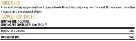 Yohimbin HCL 5mg Hammer Labz