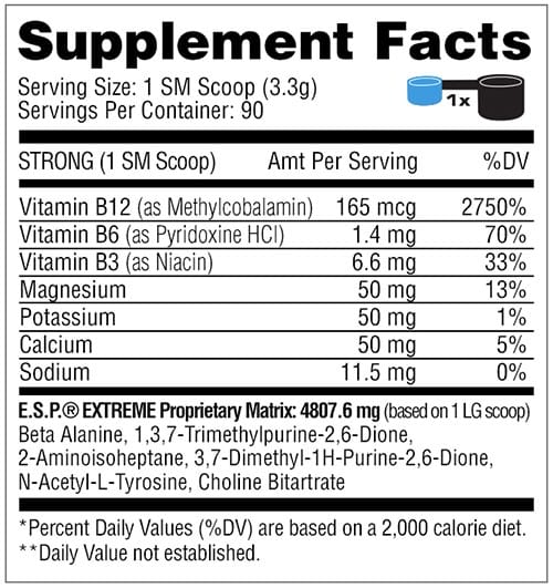 Metabolic Nutrition E.S.P Extreme Inhaltsstoffe